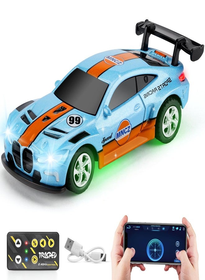 SASBSC Mini RC Toy Cars for Boys Kids Adults, 2.4GHz APP Remote Control Car with Lights and 3 Speed Modes, 1/64 Race Toy Car Rechargeable for Boys Ages 5-7 8-12,Birthday Gifts for Kids - Image 1